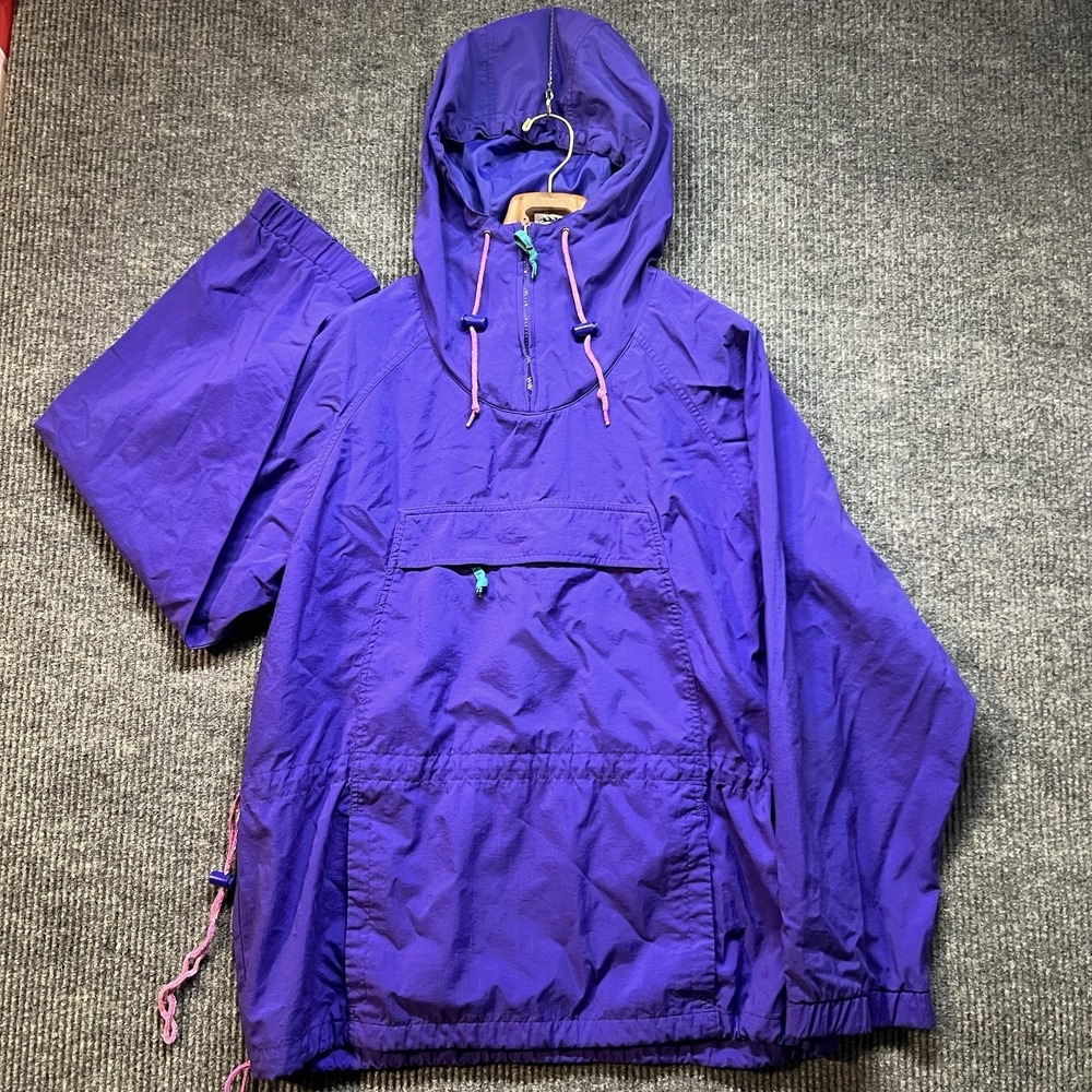 Vintage‎ Eddie Bauer Mens Large 1/4 Zip Pullover Jacket Size Large Purple 90s